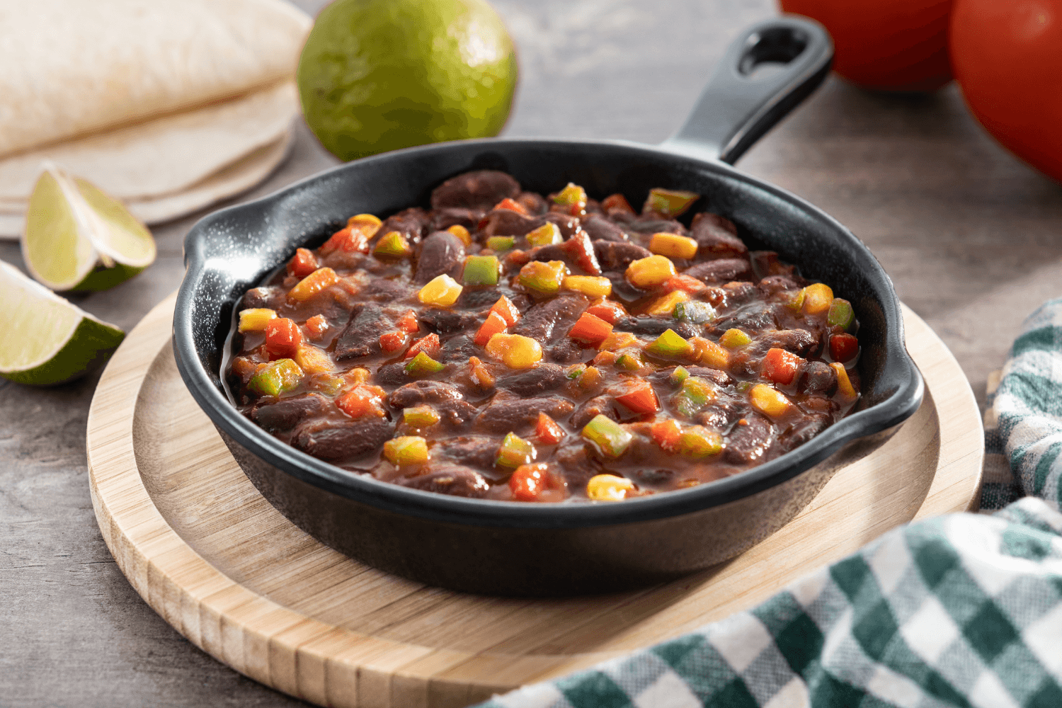 Mexická pánev s fazolemi